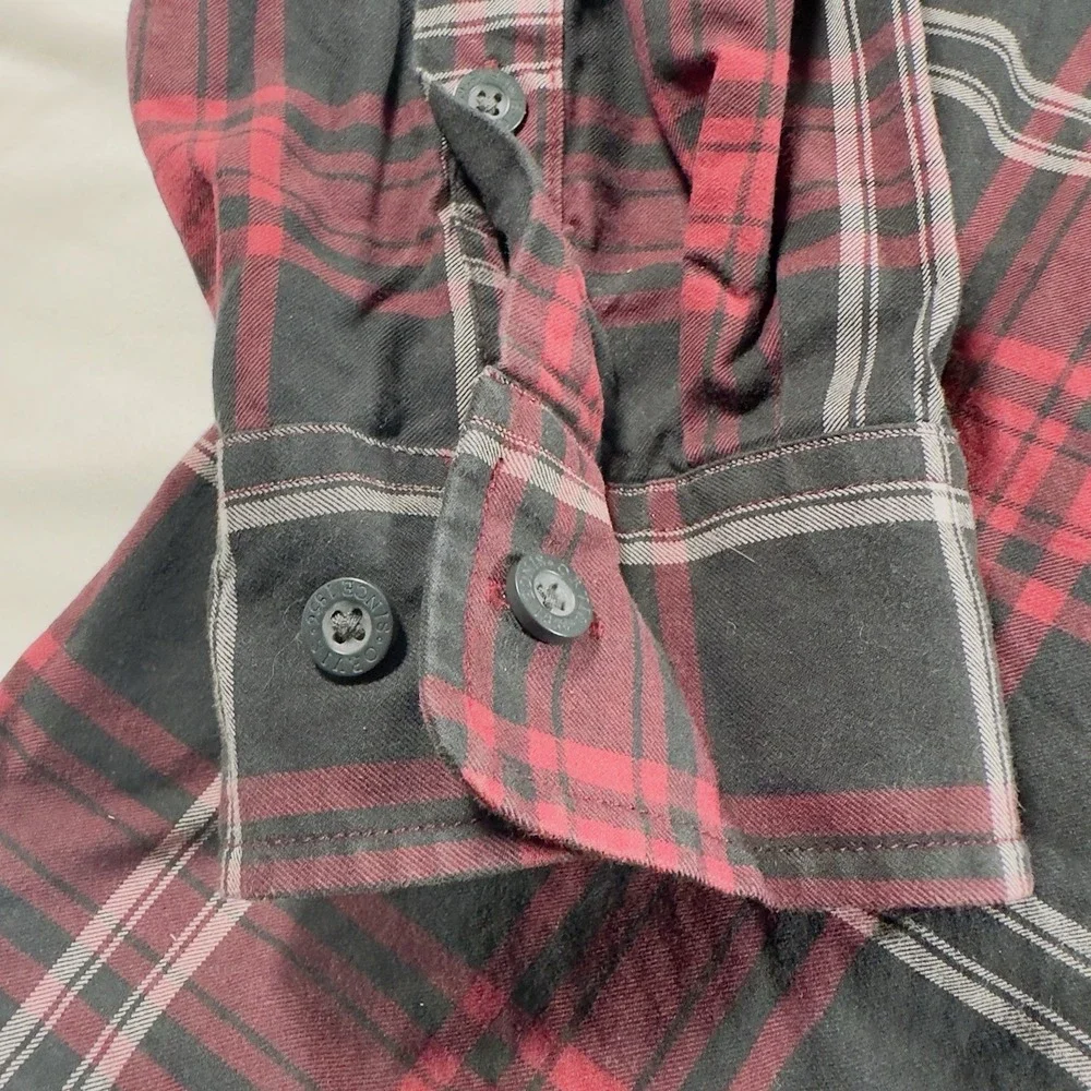 Orvis Shirt Men L Button Up Red Plaid Flannel 100 Cotton Heavyweight Outdoor